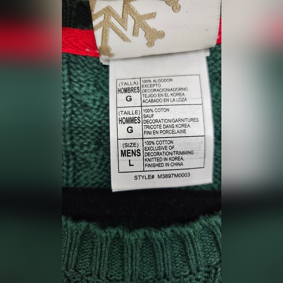 Vintage Disney Store Mickey Mouse Pullover Men's Sweater Green Size LARGE - Picture 2 of 7